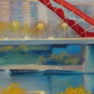 Бугринский мост в осенний день