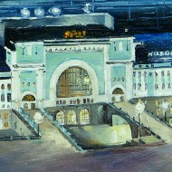 Ночной ЖД вокзал Нск-Главный