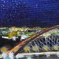 Бугринский мост поз звездным небом
