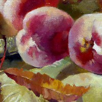 Натюрморт с персиками и чайным прибором. Ф.Мортельманс