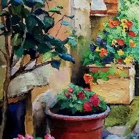 Итальянский переулочек в цветах