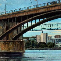 Октябрьский мост на Оби, Новосибирск