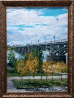 Осенью возле Октябрьского моста в Новосибирске