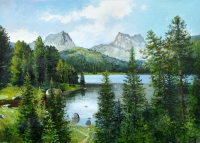 Горный пейзаж с озером