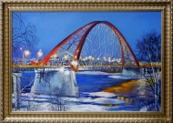 Бугринский мост, зима